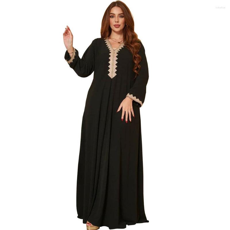 

Ethnic Clothing Muslim Ladies Robe African Long Sleeved Dress Spring Big Size Casual Womens Loose Slim Skirt Middle Eastern Dresses