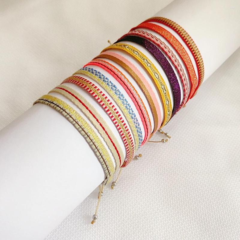 

Strand Nepalese National Wind Ribbon Bracelet Spanish Pure Hand-Woven Pattern Stacking