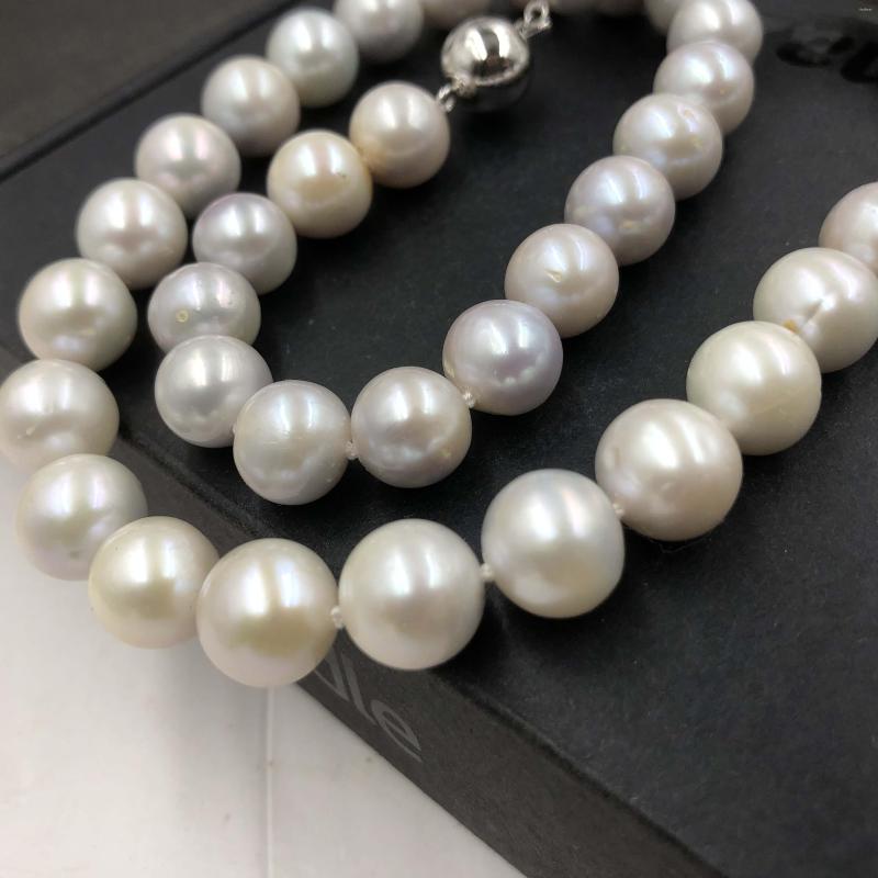 

Choker ELEISPL Gray 9.5-10mm Round Cultured Freshwaterr Pearl Necklace #22010023