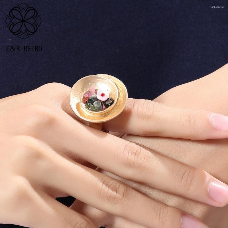 

Wedding Rings Fashion Accessories Gothic Bijouterie Wave Eternity Promise Jewelry 2023 Gifts For Year Color Nature Lava Stone Women