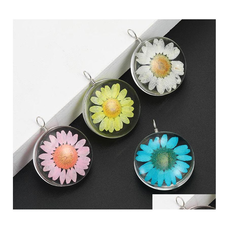

Charms Fashion Colorf Dried Flower Small Daisy Charm For Jewelry Making Handmade Glass Pendant Fit Necklace Diy Kids Drop Delivery F Otoat