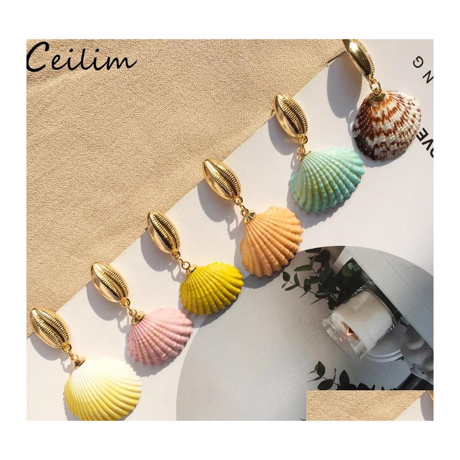 

Dangle Chandelier Bohemian Colorf Shell Drop Earrings For Women Party Statement Sea Gold Color Metal Summer Bride Jewelry Delivery Otfra