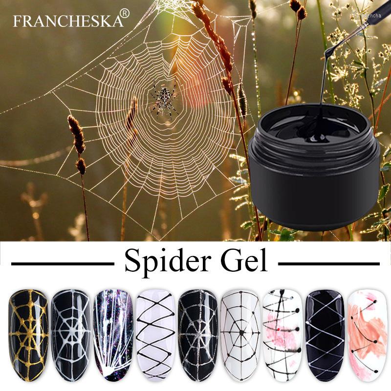 

Nail Gel 6 Colors Professional Draw Painting Spider Art Design Pure Color Soak Off UV 3D Silk Nails Polish, 03 as shown