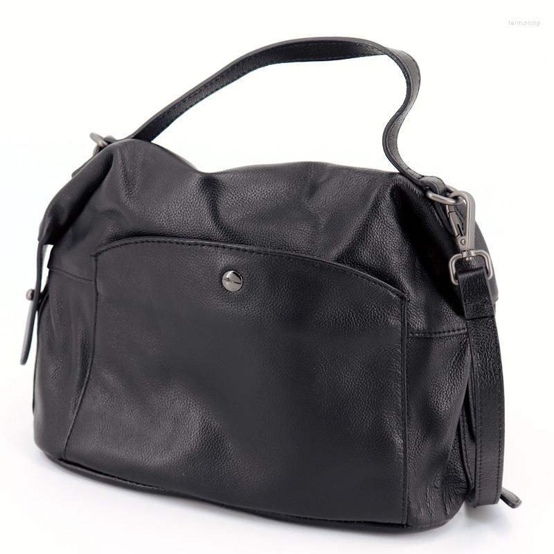 

Evening Bags Women Genuine Leather Handbags Cowhide Small Shoulder Bag Crossbody For Casual High Quality Ladies Messenger, Black