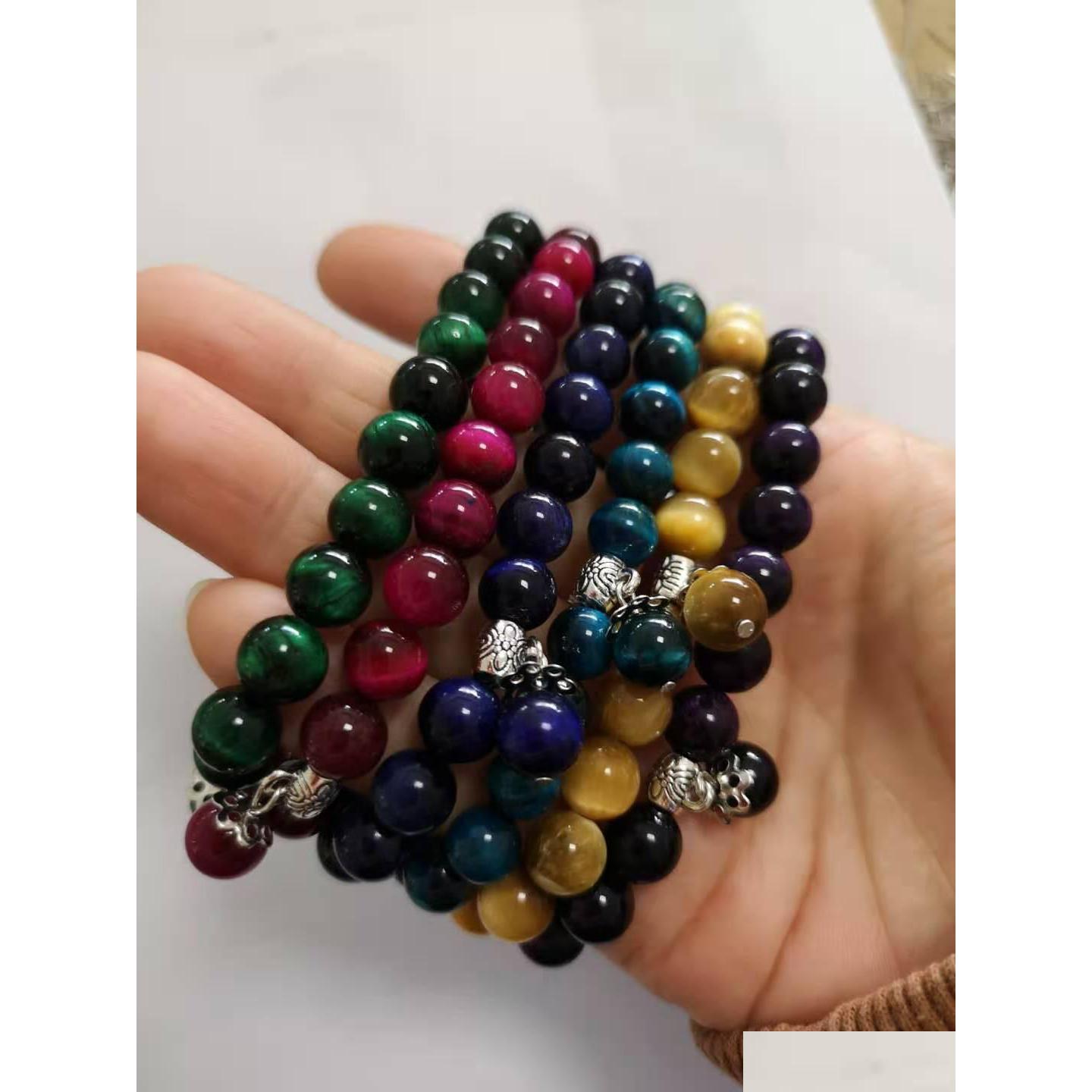 

Beaded Tiger Eye Gemstone Bracelets Stretch Crystal 6 Colors Healing Natural Stone Jewelry Bracelet Bangle Best Gift For Women Drop D Dh8Oa