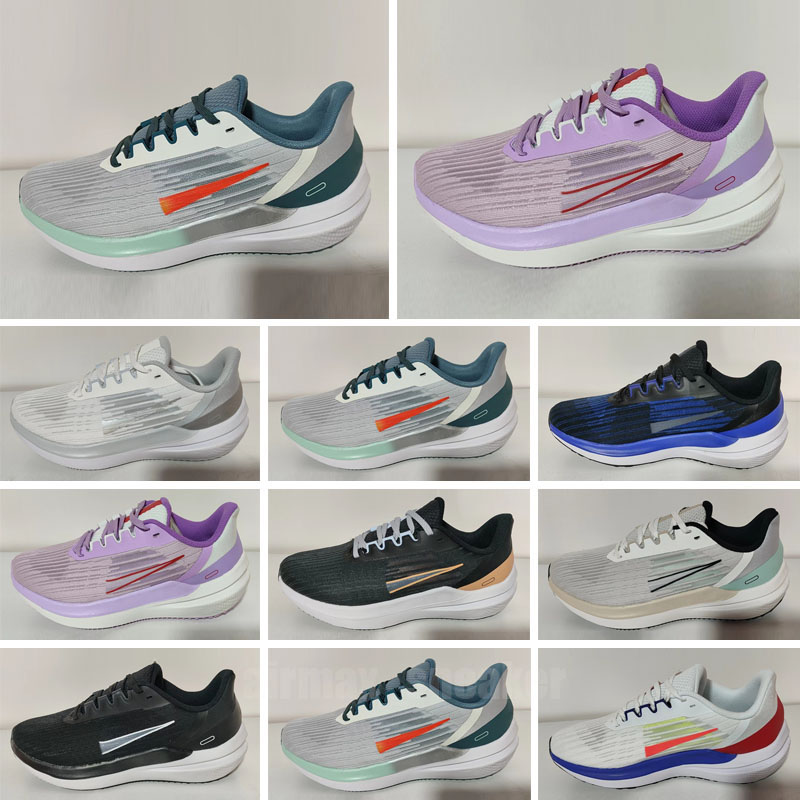 

2023 Trainer Running Shoes Pegasu V9 Sneakers Sandals Triple White Midnight Black Navy Chlorine Ribbon Multi Anthracite SIZE, Color 6