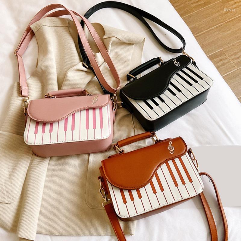 

Evening Bags Cute Piano Pattern Fashion PU Leather Casual Ladies Handbag Shoulder Bag Crossbody Messenger Pouch Totes Women Flap Bolsas, Pink