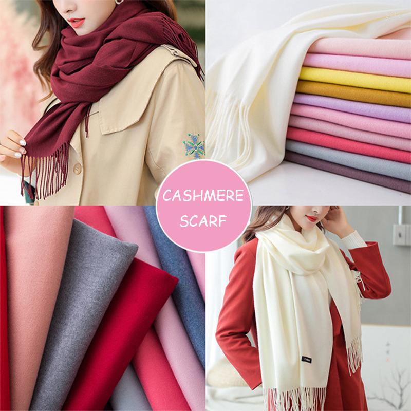 

Scarves Fashion Women Plain Winter Warm Thick Cashmere Scarf Shawl Pashmina Unisex Long Tassel Female Wrap Ladies Hijab Stoles