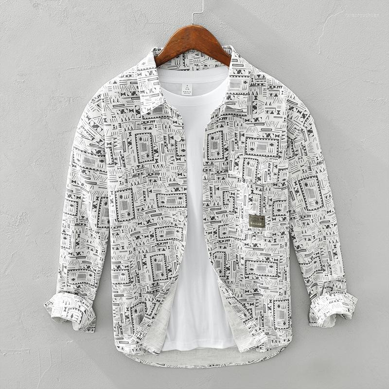 

Men's Casual Shirts Men Floral Loose Handsome Personality All-Match Campus Student Youthful Style Patchwork Long Sleeve Lapel Camicia, 1313 black