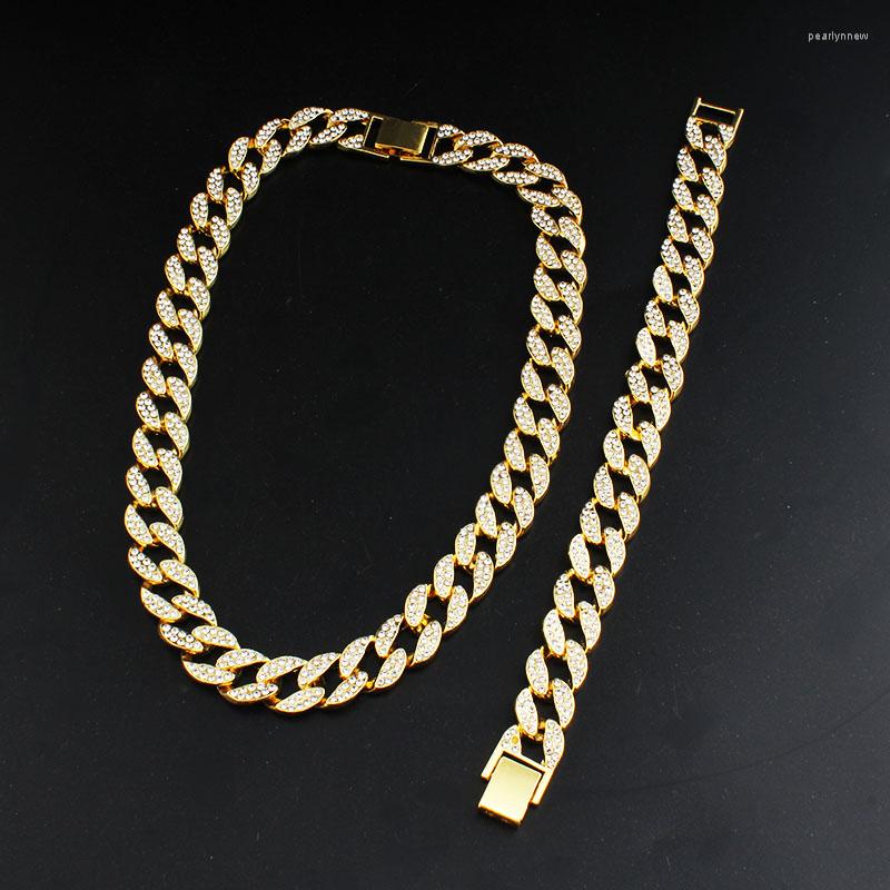 

Chains Punk Style Long Chain Gold Color Necklace Bracelet Hip Hop Men's Accessory