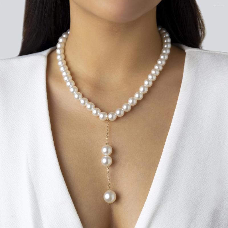 

Choker Pearl Beads Chain Necklace For Women Trendy Charms Long Tassels 2023 Fashion Neck Jewelry Accessories Girl Gifts