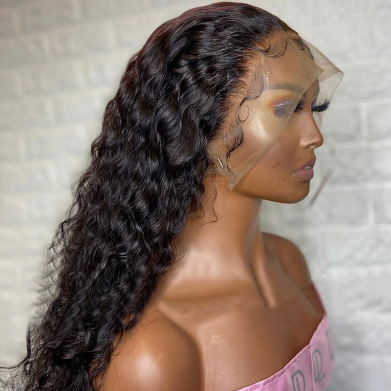 

Lace Wigs 30 Inch Deep Wave13x4 Transparent Front Wig Human Hair For Women Brazilian Full Water Curly 5X5 HD Frontal Closure, 4x4 medium brown
