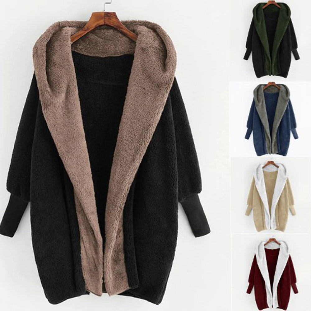 

Women' Hoodies Sweatshirts Women Fleece Hoodie Coats Autumn Winter Warm Double Long Lantern Sleeve Loose Sweatshits FYY-5020 230202, Random color