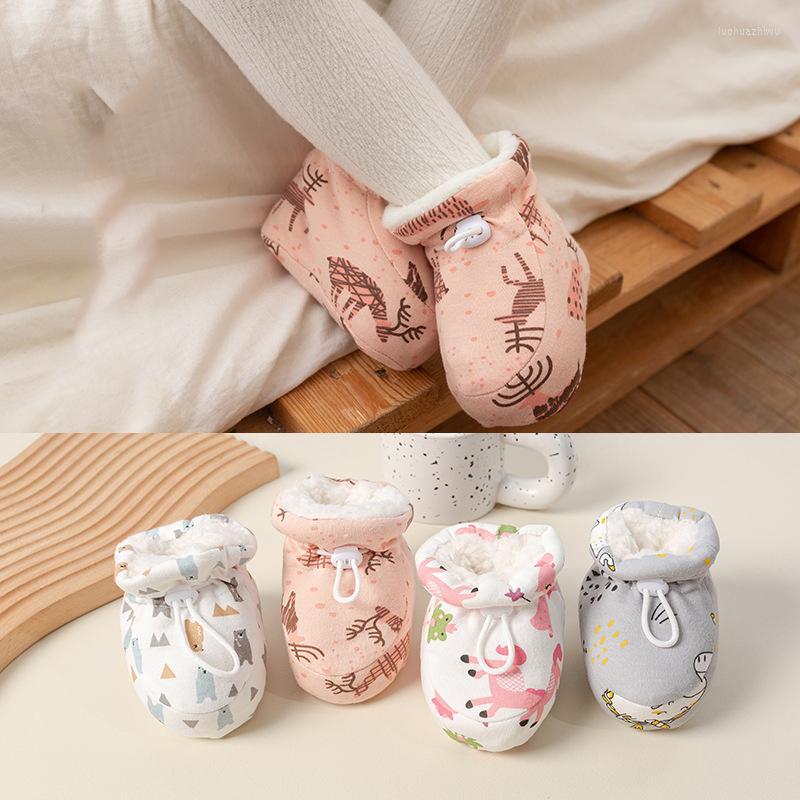 

First Walkers Baby Winter Warm Shoes Inside Thick Velvet Walker For Girls Boys Born Infant Toddlers Anti-skip SHoe, Pink
