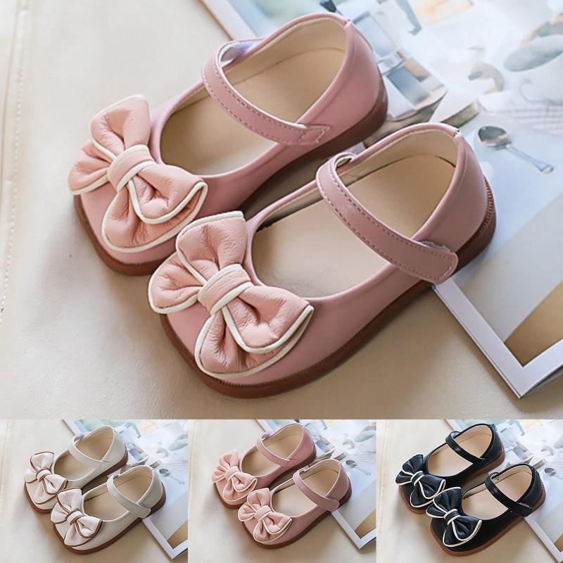 

First Walkers Cute Baby Shoes Girls Children Casual Bow Hook Loop Solid Color Comfortable Babies Single Born Kids Girl, Black