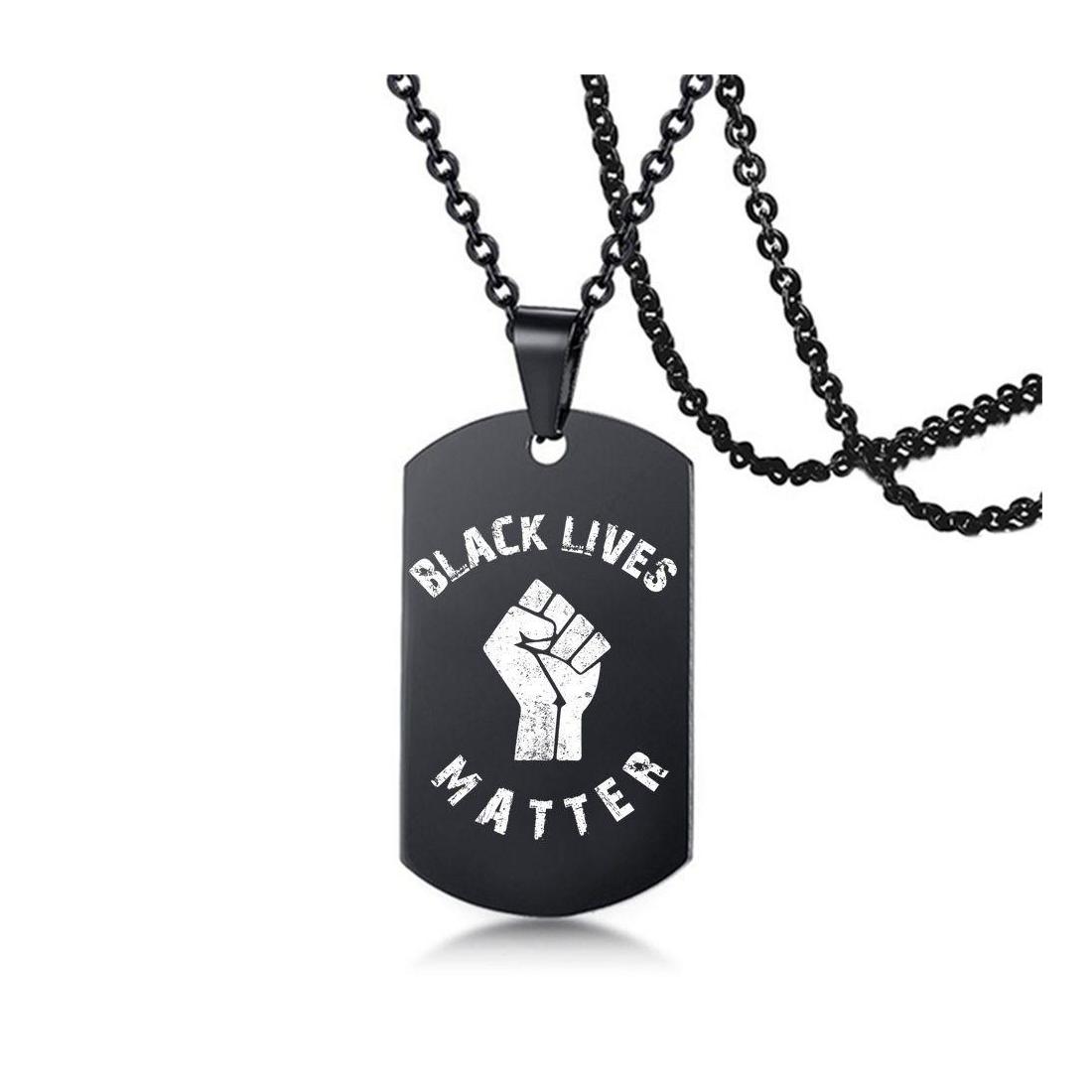 

Pendant Necklaces Black Lives Matter Necklace Hiphop Stainless Steel Protest Military Brand Boy Jewelry Gifts Drop Delivery Pendants Othv8