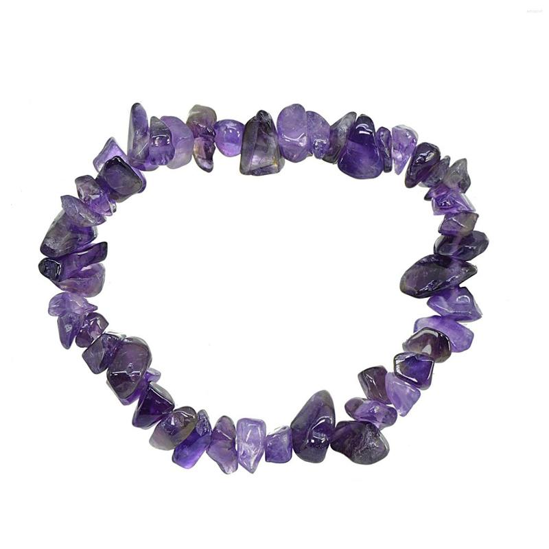 

Strand Charming For Women 7-10mm Stone Grinding Stacked Stretch Bracelet Exquisite Fashion Jewelry Purple Eye Catching Anniversary