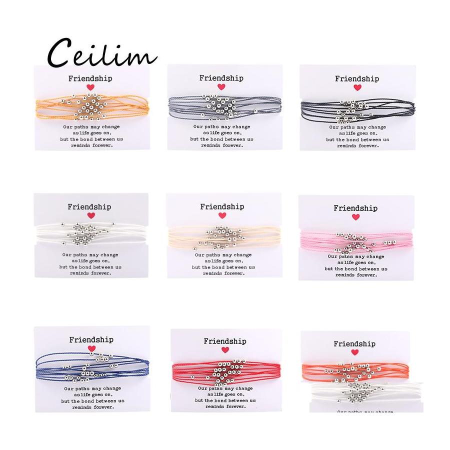 

Charm Bracelets Arrival Colorf Wax Thread Woven Mtilayer Friendship Ccb Beads For Women Simple Holiday Summer Drop Delivery Jewelry Otb3P