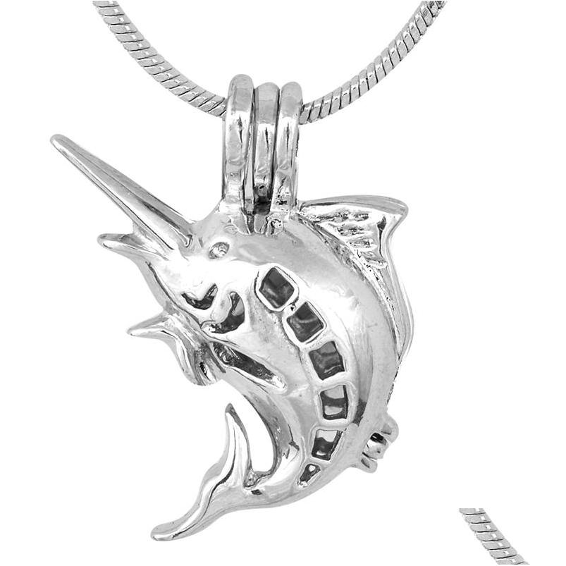 

Pendant Necklaces New Stylish Like Fat Fish Modern Sliver Cage Pendants Mounting For Diy Fashion Charms P79 Drop Delivery Jewelry Dhjbo