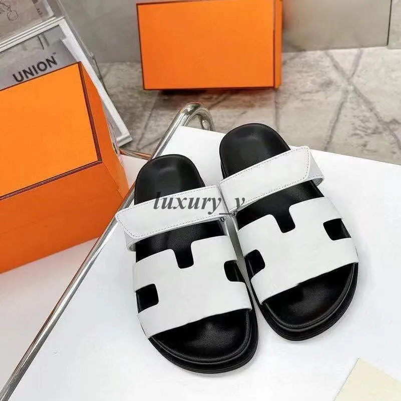 

Sandal Designer Chypre Slippers Beach Classic Flat Sandals Luxury Summer Lady Leather Flip Flops Men Women Slides Size 35-44 with Box