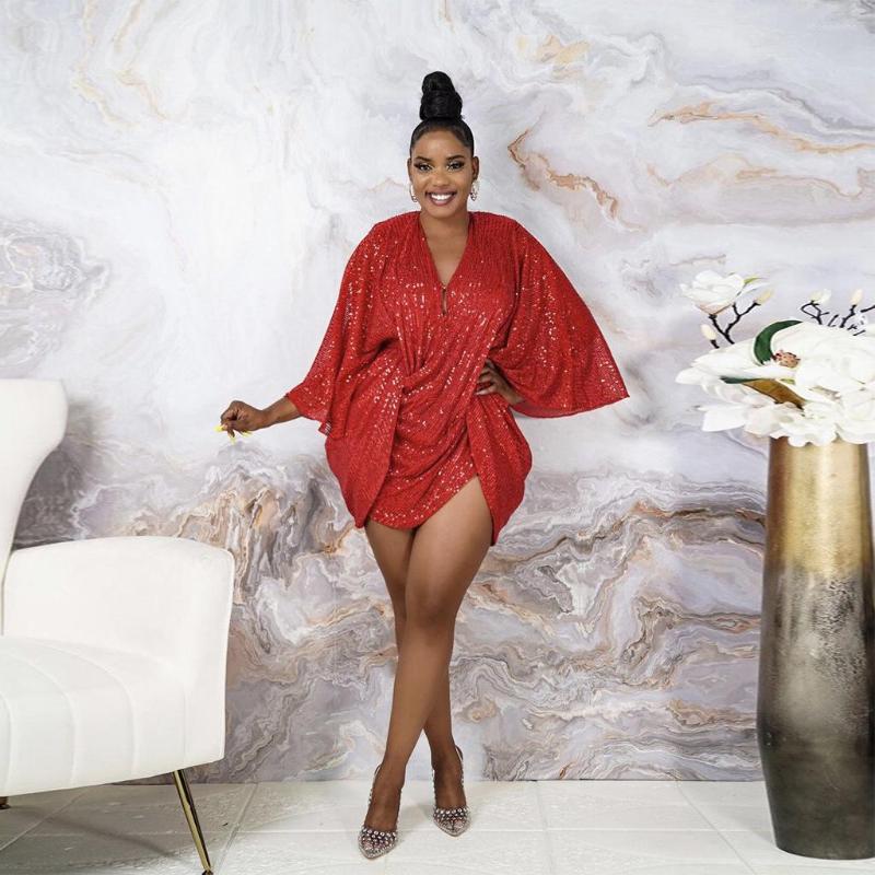 

Casual Dresses Elegant Sequined Pleated Irregular Mini Women Dress Xmas Sexy Deep V Neck Backless Lace Up Club Party Christmas, Champagne dress