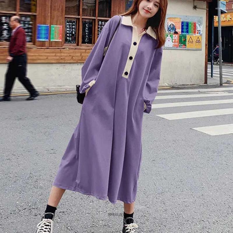 

Casual Dresses Large Size 6XL 150kg Women Dress Turn Down Collar Long Sleeve Ladies Vinatege Vestidos, Orange