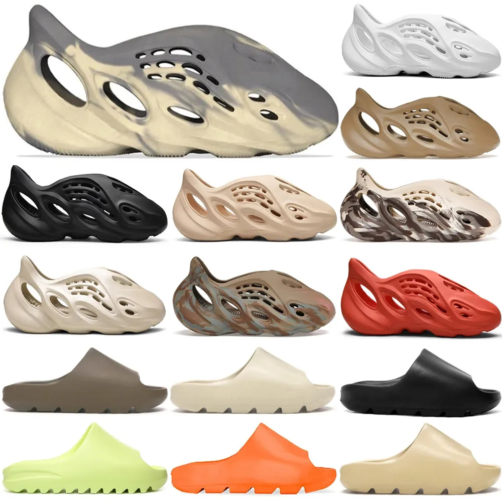 

Mens Designer Slippers Onyx Foam Runners Slides Sandals Bone Pure Soot Earth Brown Slipper Foam Runner MX Cream Grey Mist Ochre Sand Slide Beach Women Girl Sandal, #20