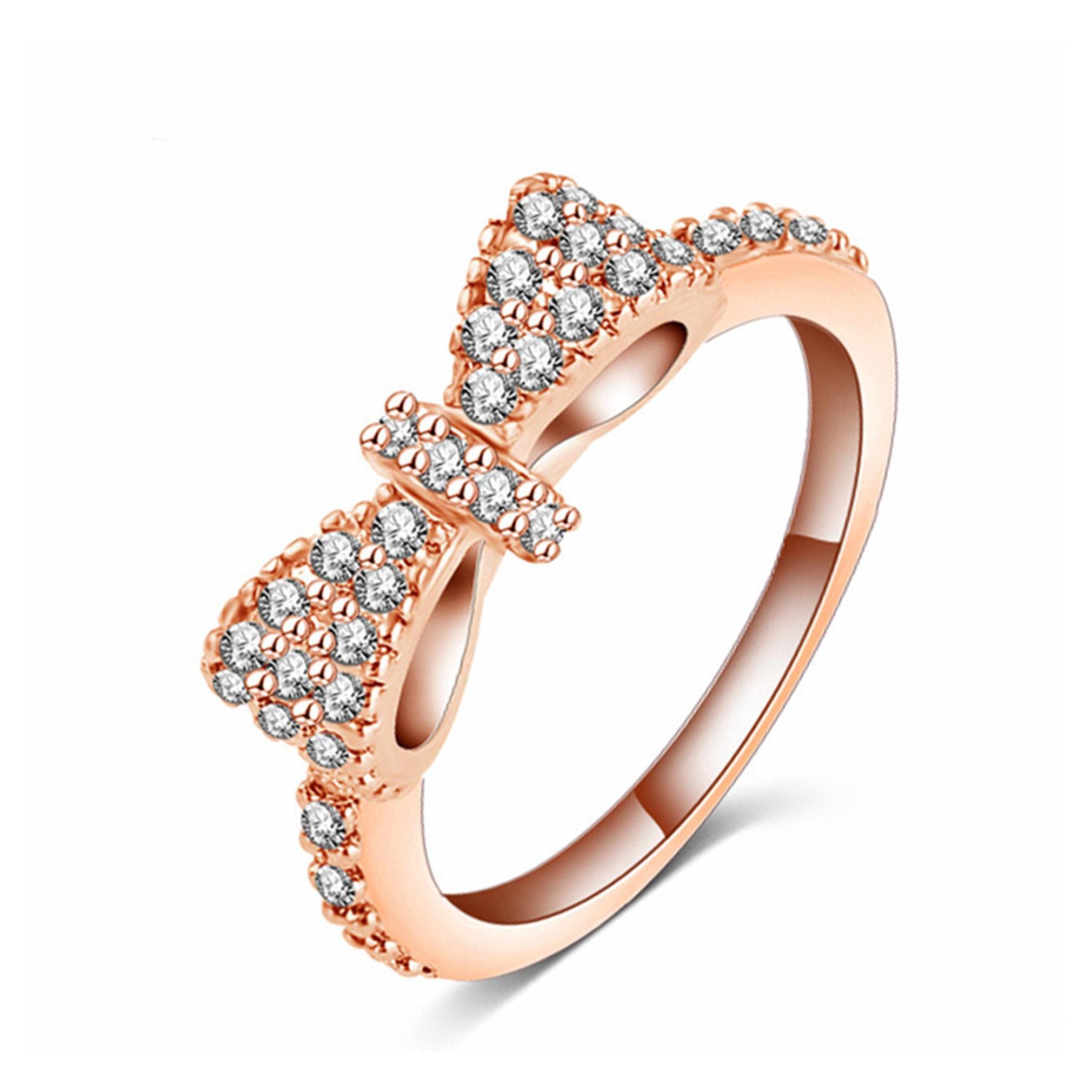 

With Side Stones Bow Ring Micro Inlay Romantic Fl Cubic Zirconia Party Jewelry Gift Sier Rings Drop Delivery Dhfve