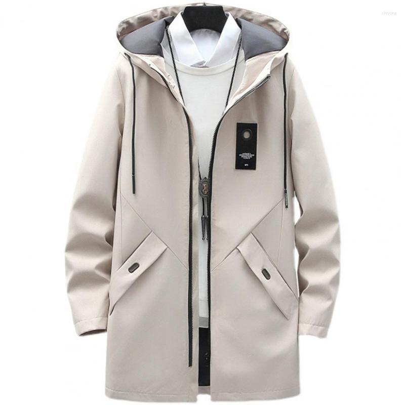

Men's Jackets Men Overcoat Relaxed Fit Super Soft Hood Drawstring Hooded Outwear Streetwear, Beige