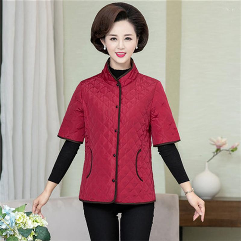 

Women's Vests Down Cotton Mother Vest Spring Autumn Thicken Middle-Sleeved Female Fashion Loose Oversize Waistcoat Outer Wear Women A668, Black