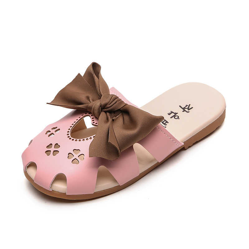 

Slipper New Fashion Summer Slippers For Girls Casual Sandals Breathable Butterfly-knot With Heart Soft Children's Flats Sweet Kids Shoes 0203, Pink