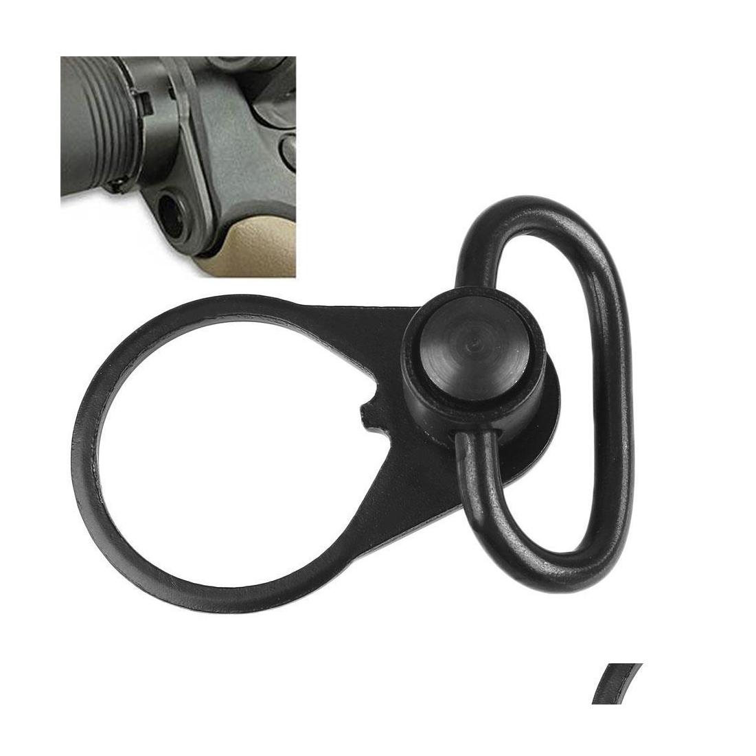 

Others Tactical Accessories Airsoft Ar 15 M4 Gun Qd Sling Swive Mount Adapter With Push Button For Hunting Drop Delivery Gear Dhfnm, Black