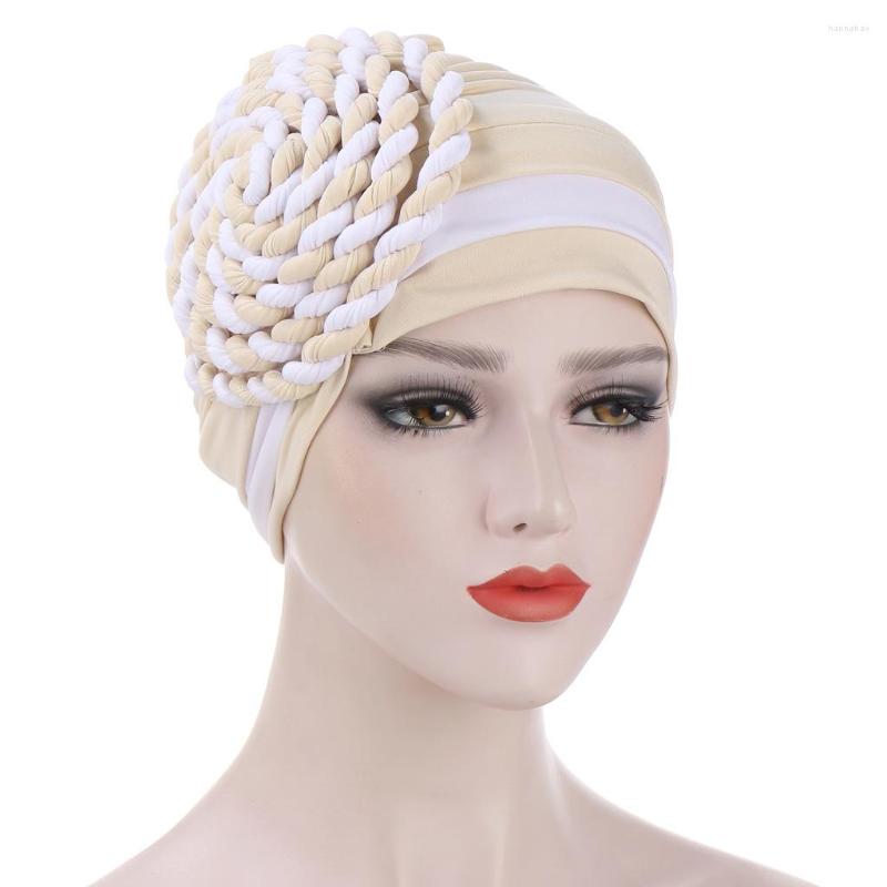 

Ethnic Clothing Two-color Trendy India Turban Bonnet Arab Wrap Head Scarf Ready To Wear Hijab Hat Muslim Headdress Woman Inner Caps