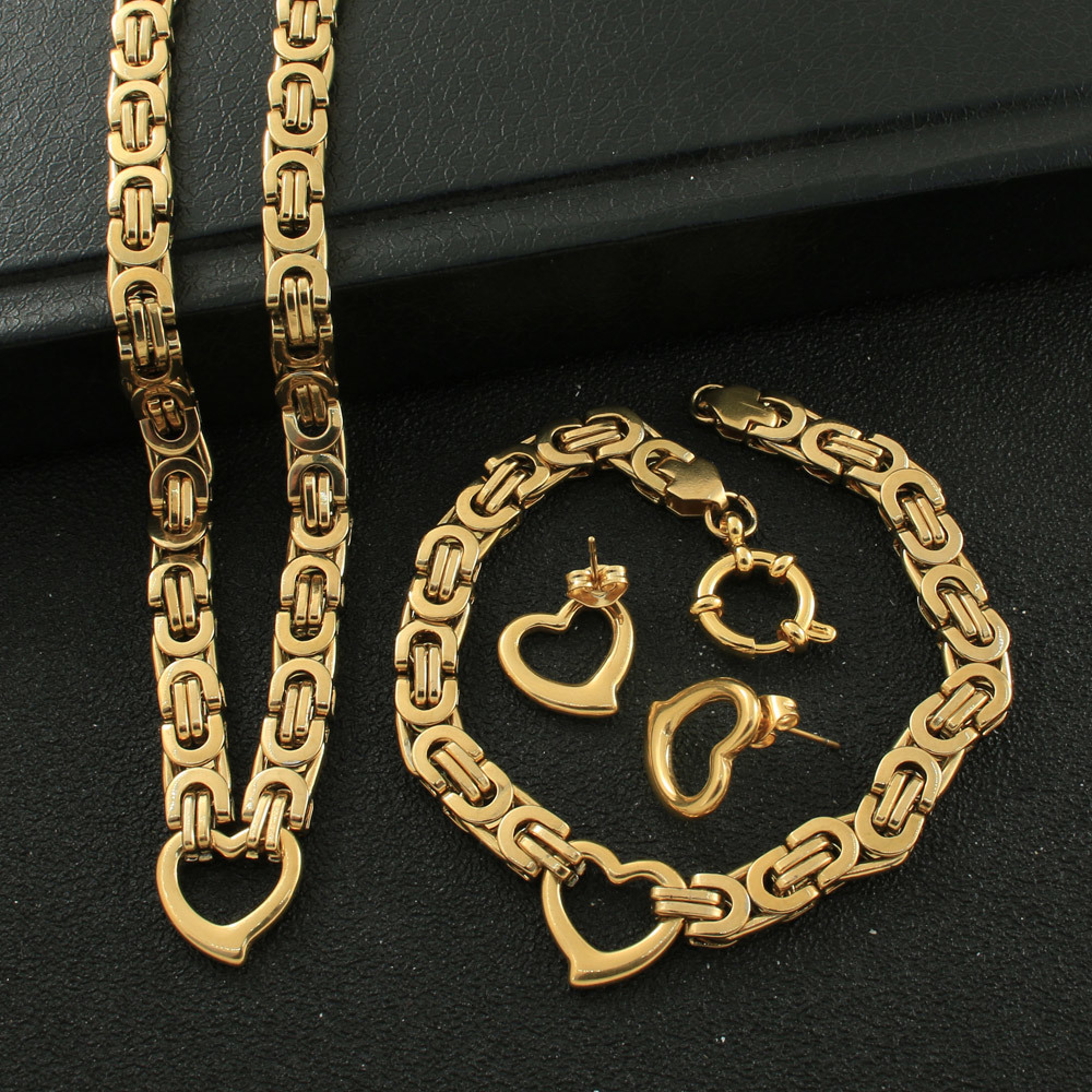 

Wedding Jewelry Sets Fashion Stainless Steel Small Heart Necklace Bracelet Stud Earrings Supernova Sales For Women Girls SCGZBXBE 230203