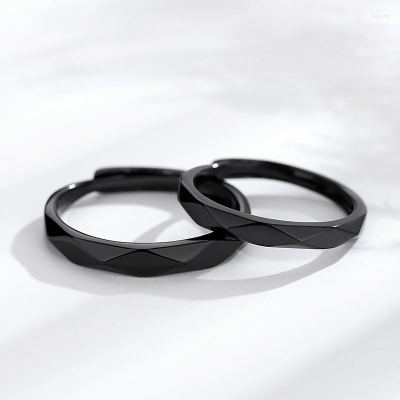 

Wedding Rings Fashion Black And White For Men Women Lovers Ring Opening Irregular Friendship Jewelry Gift