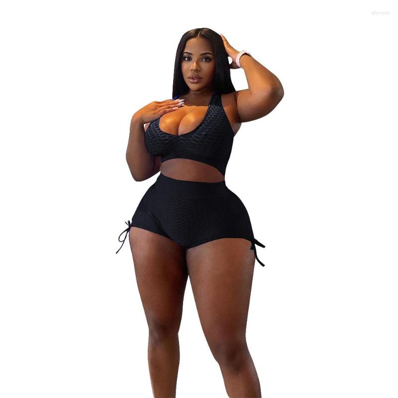 

Tracksuits 10PCS Bulk Items Wholesale Lots Sport Set Women Plus Size Sleeveless Crop Tops And Drawstring Shorts Summer Sportswear -5XL, Black