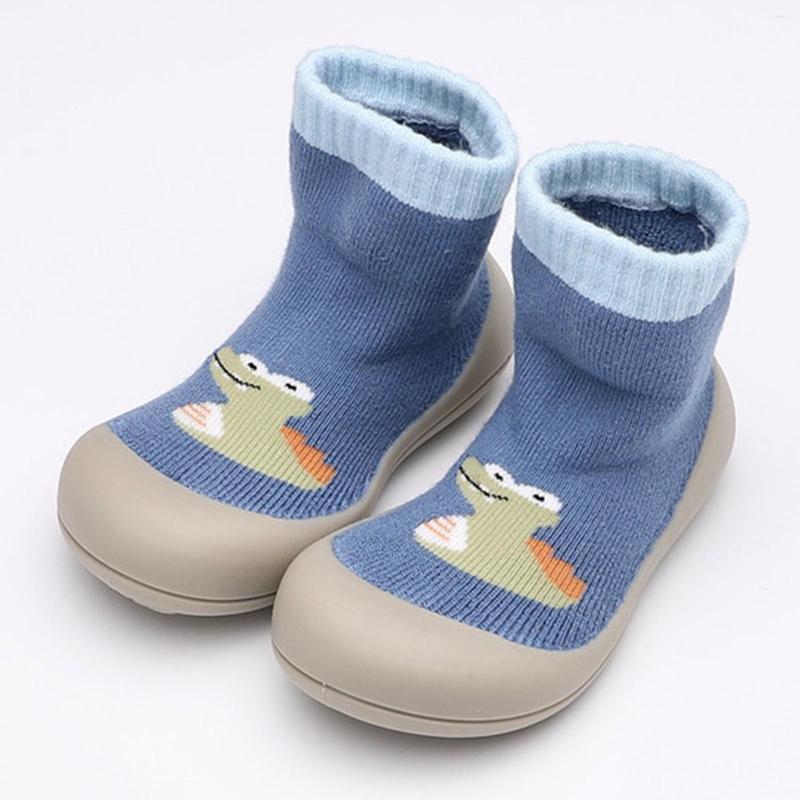 

First Walkers Size 3 Infant Shoes Girls Warm Baby Soft Sole Winter Cartoon Cute Toddler Kid, Blue