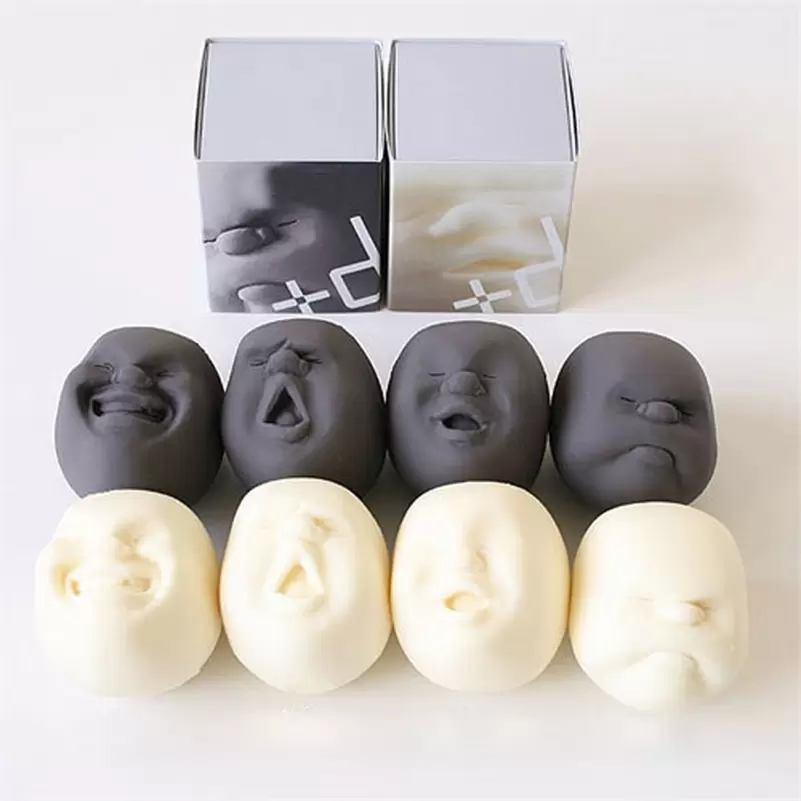 

2023 4pcs/lot Vent Human Face Ball Anti-Stress Ball of Japanese Design Cao Maru Caomaru 220325