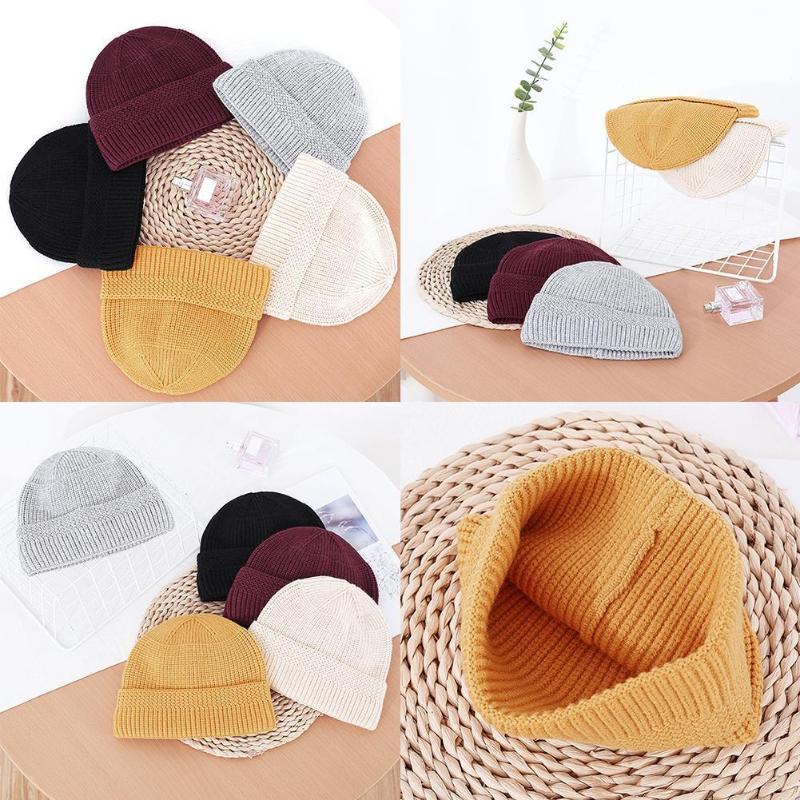 

Berets Fashion Hip Hop Beanie Warm Woolen Cap Autumn And Winter Men's Harajuku Casual Cold Hat Wholesale Knitted Hats 2023Berets