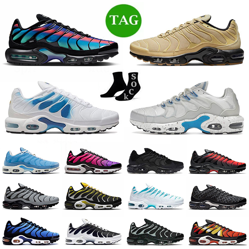 

tn plus terrascape running shoes tns airmaxs men women Unity Black White max France Dusk Grape Gold Bullet Hyper Sky Blue Fury Jade air mens womens trainers sneakers, 40-46 gold bullet