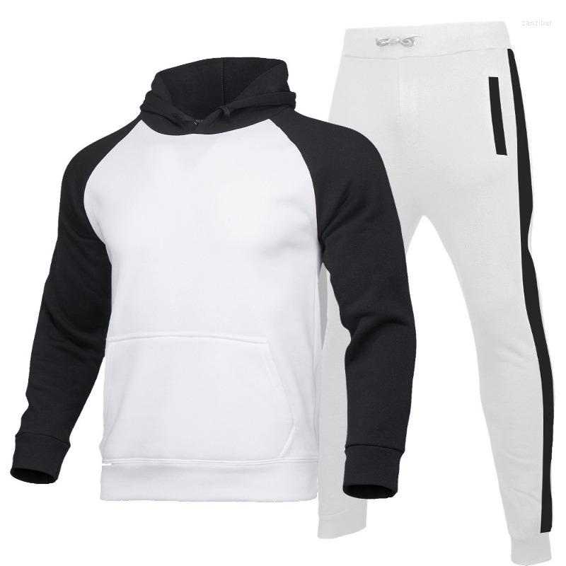 

Men' Tracksuits Men' Sport Hoodie Suit With Cashmere Solid Color, Black