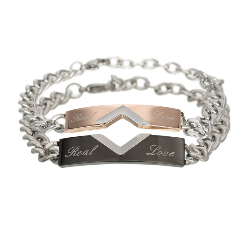

Hypoallergenic Titanium Steel Couple Chain Bracelet Wholesale