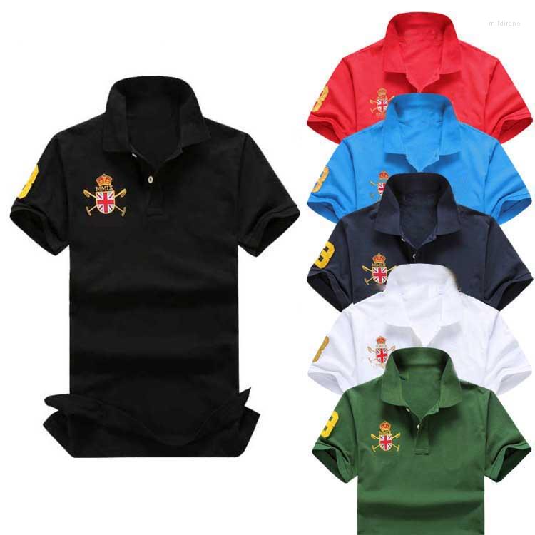 

Men' Polos Cotton Men Polo Shirt Short Sleeve Business Hombre Big Horse Brands Turn-down Summer Tops&Tees Mens Shirts, Red