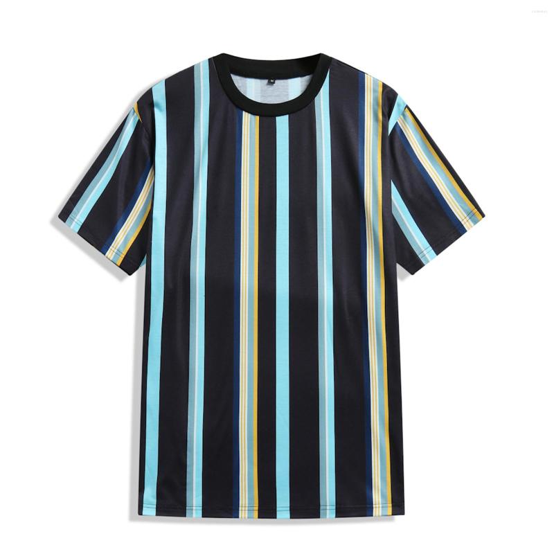 

Men's Casual Shirts T Shirt For Men Stripped Tshirt Summer Clothing Streetwear Loose Round Neck Fashion Print Short Sleeve T-shirts Tops, Blue