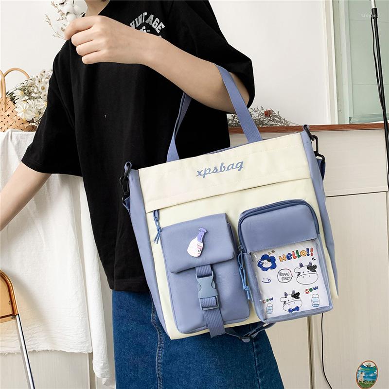 

Evening Bags Fashion Large Capacity Shoulder For Students Make Up Class Canvas Crossbody Bag Women College Style, Purple