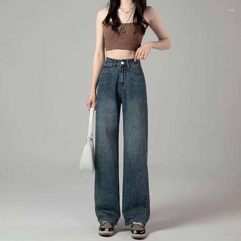 

Women' Jeans Vintage Wide Leg Women 2023 Autumn High Waist Bagge Pants Woman Y2k Streetwear Jean Loose Denim Trousers Female Q225, Blue add length