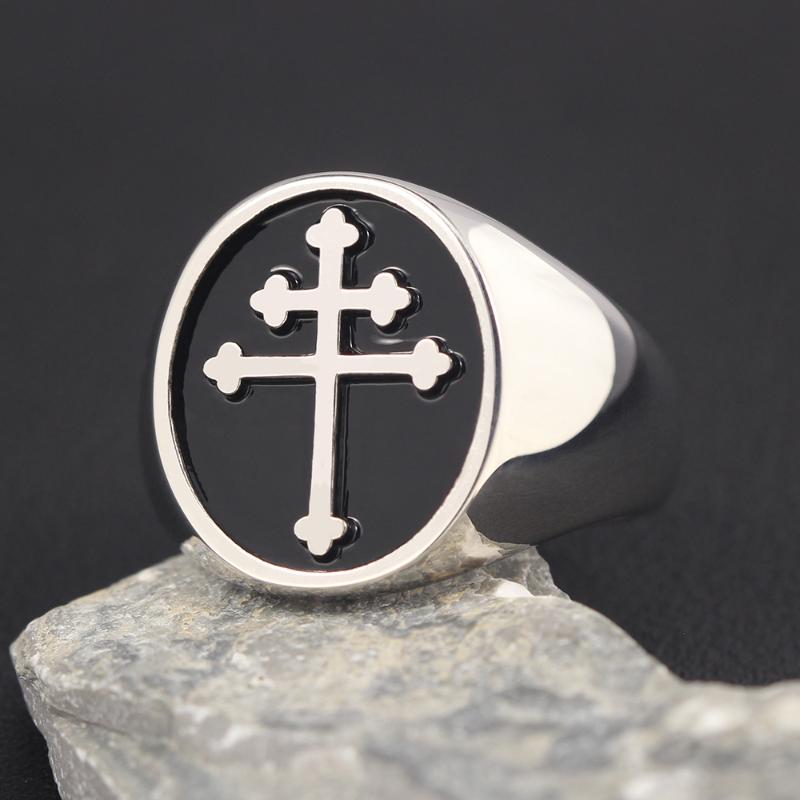 

Cluster Rings Antique Cross Of Lorraine Crusader Croix De Guerre Templar Fine Sterling Silver RingCluster
