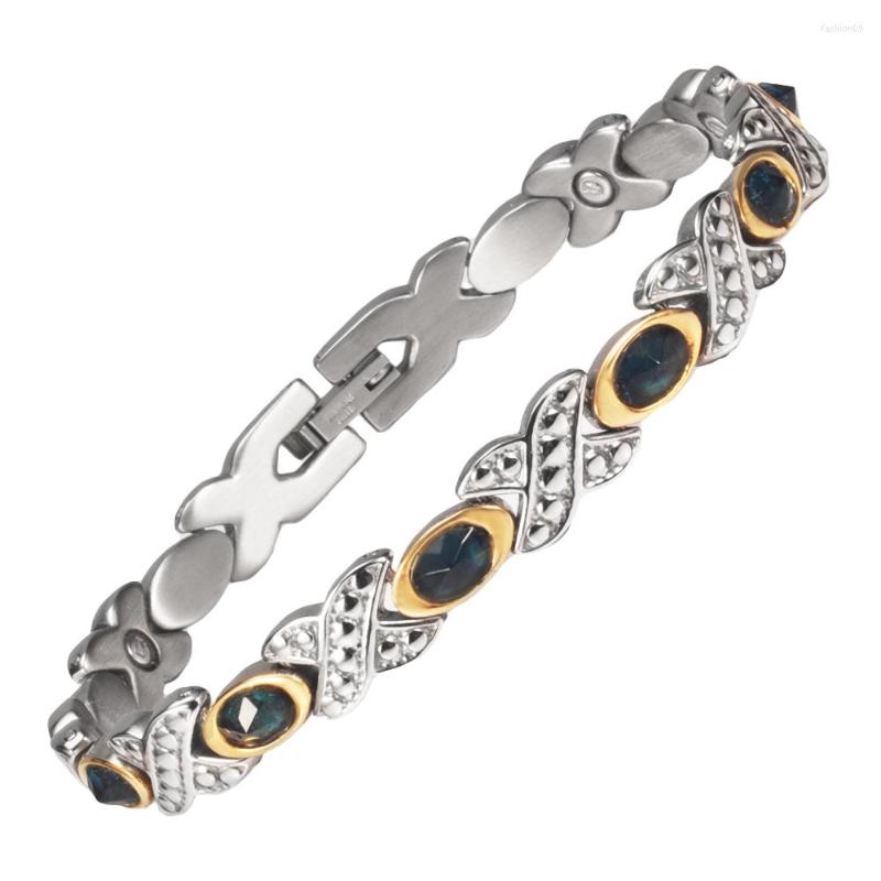 

Link Bracelets Jewelry Magnetic Bracelet For Women Gold Color Filled High Quality Big Crystal 20cm/8mm