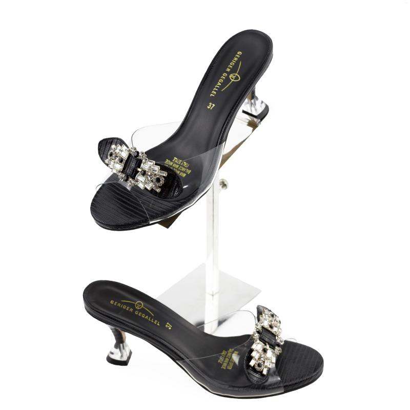 

Sandals Black Clear For Women 673-2 2023 Designer Jelly Heels Chic Style Italy Design PVC Summer Middle Medium Sandal, 673-2white