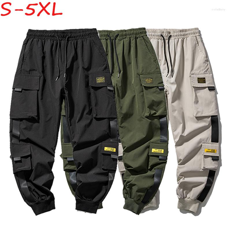 

Men' Pants -5XL Hip Hop Joggers Cargo Man Sweatpants Streetwear Men Harem Multi-Pocket Ribbons Casual Mens Trousers 2023, Khaki